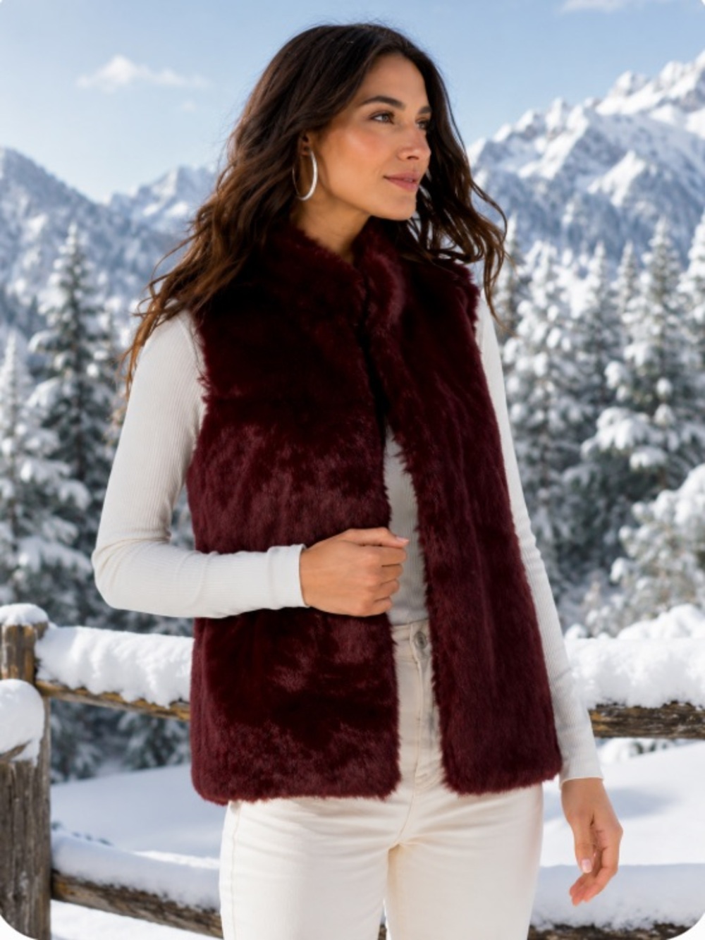 Michael Kors Womens Winter Faux Fur Outerwear Vest L/XL worn once
